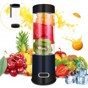 Mighty Rock Portable Blender, Portable Blender Juicer Cup, Smoothie Blender, Stainless blades 16500rpm, 5000mAH USB Rechargeable Cordless Smoothie Glass Blender for Travel, Gym, Picnic, Kitchen (FDA, BPA free) (Double Portable blender)